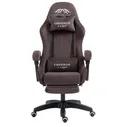 Игровое велюровое компьютерное кресло EMPEROR CAMP 777, Коричневое с подставкой для ног