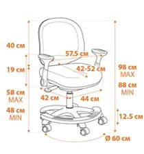 Детское компьютерное кресло TETCHAIR RAINBOW Green сетка/ткань, салатовый
