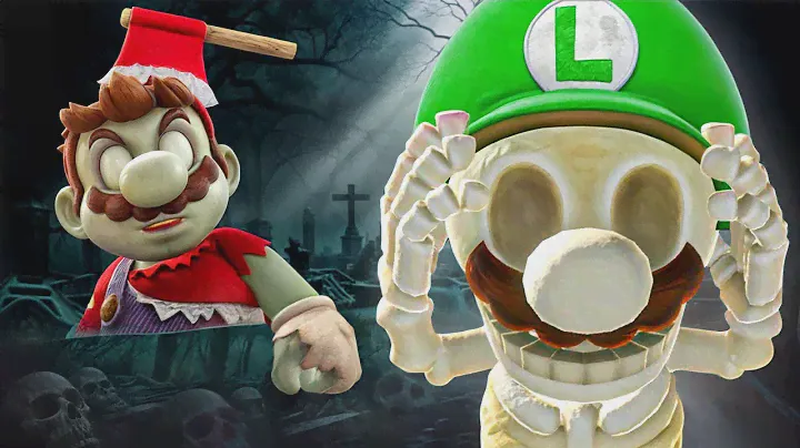 Zombie Mario want to BITE Skeleton Luigi, Princess Peach save them