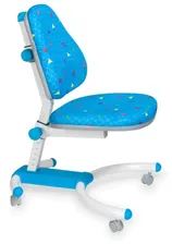 Компьютерное кресло Kidsmaster K639 Enlightening детское, обивка: текстиль, цвет: голубой с пирамидками