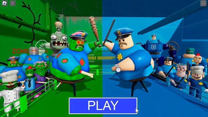 ZOMBIE Team vs POLICE Team in BARRY'S PRISON RUN! New Scary Obby (#Roblox)