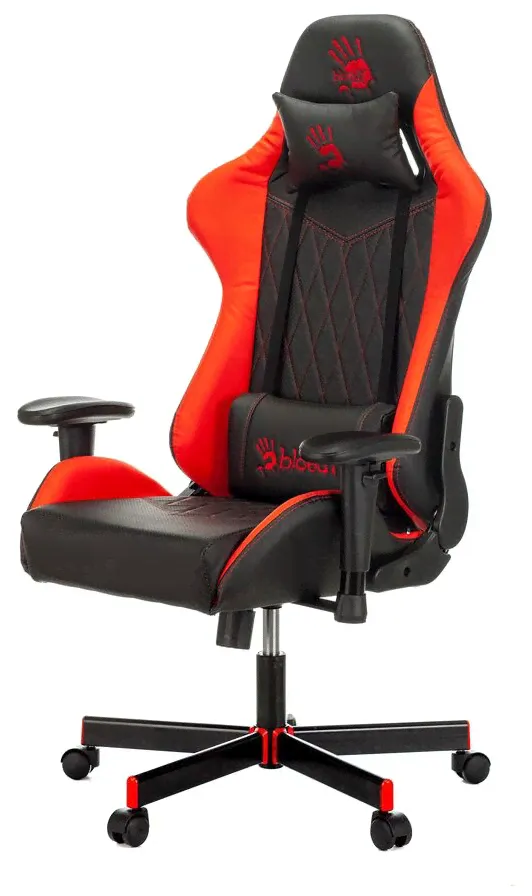 Bonro Кресло игровое A4Tech Bloody GC-870 черный/красный ромбик эко.кожа крестовина Bloody GC-870 компьютерное кресло-0