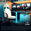 ZOMBIE Игровое компьютерное кресло ZOMBIE RUNNER WHITE, белый/бирюзовый
