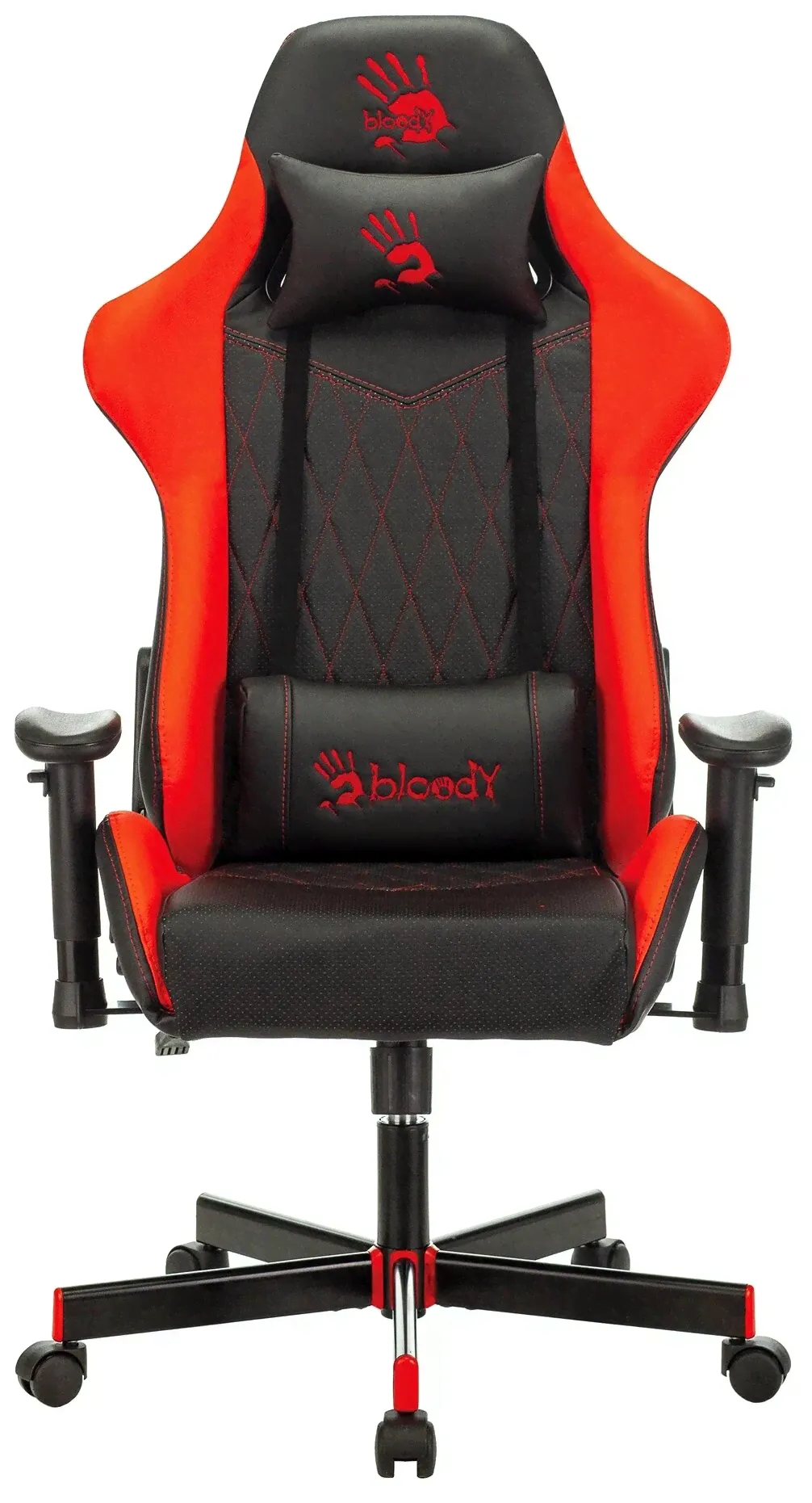 Bonro Кресло игровое A4Tech Bloody GC-870 черный/красный ромбик эко.кожа крестовина Bloody GC-870 компьютерное кресло
