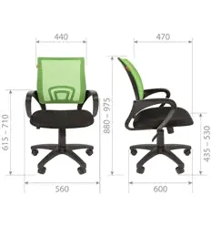 Компьютерное кресло CHAIRMAN 696 TW оранжевый, сетка/ткань-2